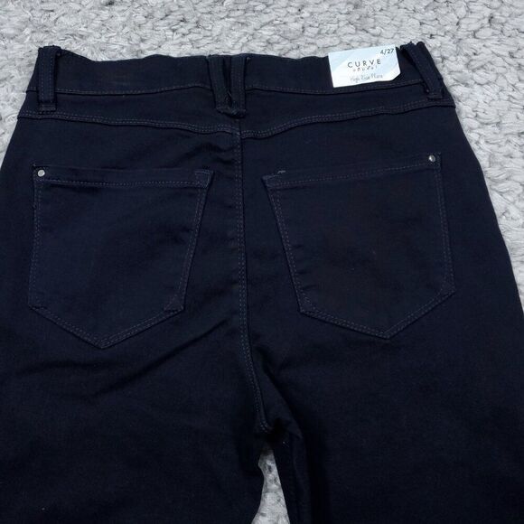 Curve Appeal Blue Dark Wash Stretch High Rise Flare Jeans Size 4 27 - Picture 2 of 8